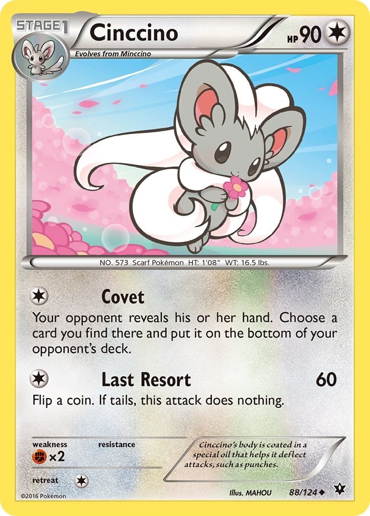 Cinccino (88) (88/124) Uncommon NM FCO XY - Fates Collide Pokemon TCG