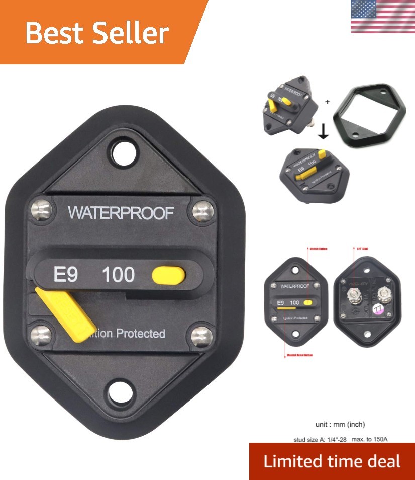 Versátil interruptor de reinicio manual de 100 amperios para aplicaciones solares, camiones o barcos