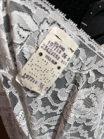 VTG 1970s White Full Slip Lace Bodice Nylon Nightgown NOS Size 36 Bridal Tag