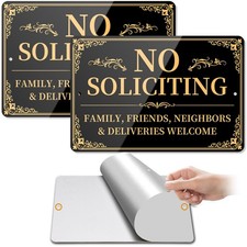 No Soliciting Sign for House 2 Pack, No Soliciting Signs for Front Door Home ...