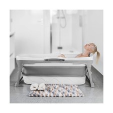 Portable Bathtub for Adult- Extra Large 56" Foldable Collapsible tub. Ergonom...