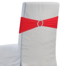10Pcs Chair Bow, 350x130mm Stretch Band with Buckle Slider Red