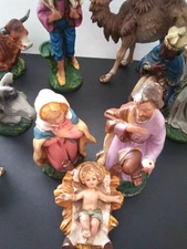 1950's Vintage Made in ITALY,Nativity Set of 10 Figures/Pieces.
