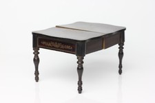 Antique German Dollhouse Kestner Stenciled Extension Dining Table 1:12 Miniature