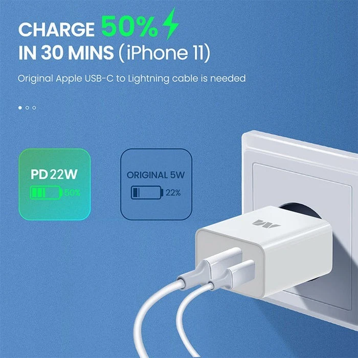 Dual Port Wall Charger (USB-A + USB-C 22W Power Delivery) - Image 4 of 4