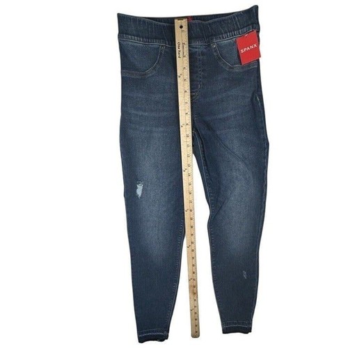 Jeans Spanx taglia S invecchiato orlo grezzo pull on elasticizzato vita alta nuovo con etichette - Foto 5 di 12