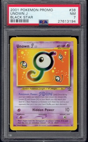 Unown [J] graded PSA 7 for sale on eBay