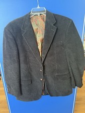 Ralph Lauren Black Corduroy Blazer w/ Paisley Lining - Men  s 40R. EUC