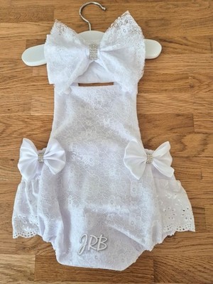 Babys Spitze Rüschen Strampler und Stirnband 0-3m Boutique Babykleidung schneller Versand