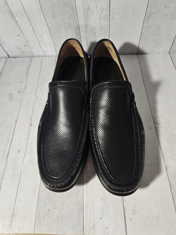 Mocasines sin cordones informales Vince Camuto para hombre Cozzo de cuero negro talla 10D de EE. UU. Foto 4 de 4