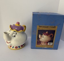 Vtg Beauty and the Beast Mrs Potts Teapot Ceramic Treasure Craft - Box Included