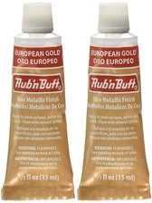 - Rub 'n Buff Wax Metallic Finish, (European Gold), (0.5-Fluid Ounce) (2-Pack)