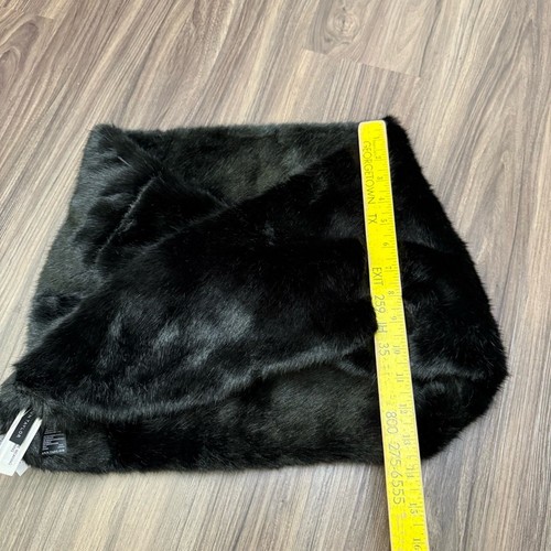 NWT Ann Taylor black Faux Fur Infinity Scarf Soft Neck Warmer Cozy Wrap - Picture 7 of 9