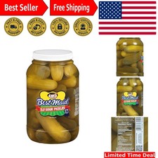 Experience Bold Flavor with Best Maid Sour Pickles - 1 Gal Jar 18-22 Count 