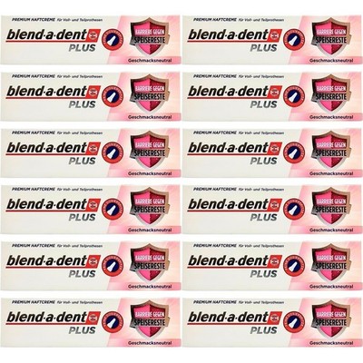 Blend-a-dent Plus Premium Haftcreme Barriere Gegen Speisereste, 12x 40g Pack,OvP