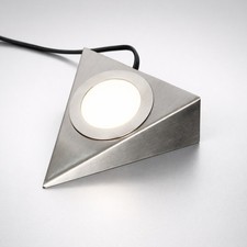 LED Under Cabinet Triangle Light Satin Chrome 2W 200lm 240V 3-CCT Kitchen Light
