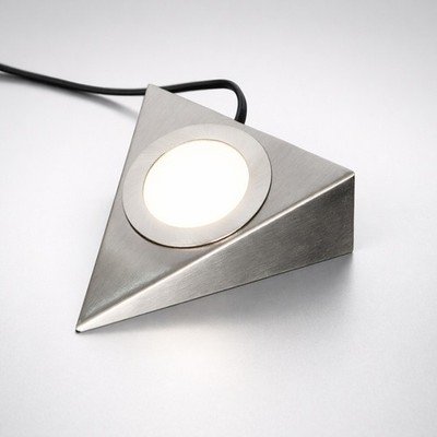 LED Unterbau Dreieck Leuchte Satin Chrom 2W 200lm 240V 3-CCT Küchenleuchte