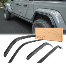 4x Fender Flares Front Rear Wheel Liner for 20-24 Jeep Gladiator JT Sport Willys