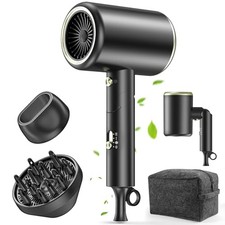 Ionic Hair Dryer - Fast Drying, Low Noise, Portable with Diffuser Nozzle
