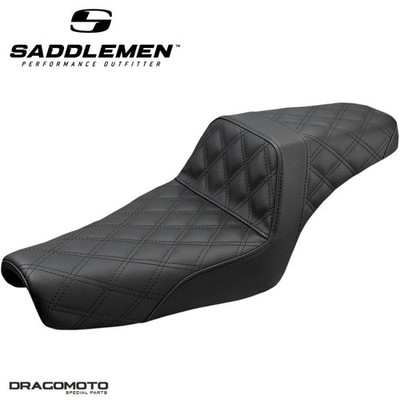 SITZBANK SADDLEMEN Step-Up Harley 807-11-175 2-Up Seat Schwarz GelCore  | Ult...