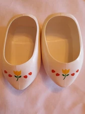 Vintage CPK Cabbage Patch Kids Holland White Tulip Hearts Dutch CLOGS Shoes