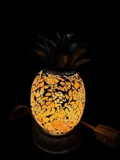 7" Pineapple Mosaic Crackle Table Decorative Accent Table Lamp