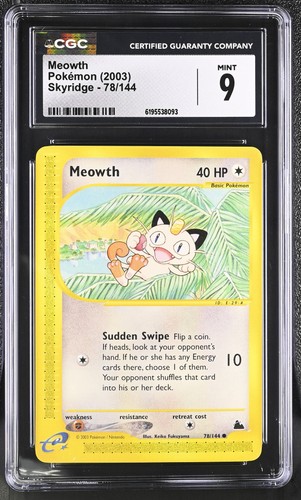 Meowth graded CGC 9 for sale on eBay