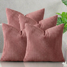 Pack of 4 Velvet Cushions With Covers Throw Decorative 18"x18" Filled Cushions
