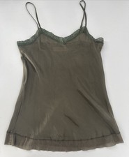 Johnny Was 4Love 100 Silk Cami Lace Trim Adjustable Strap Camisole Size Small