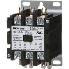 1PC SIEMENS 42CF35AJ Definite Purpose Contactor, 3-Pole, 40A, 24VAC Coil, Class