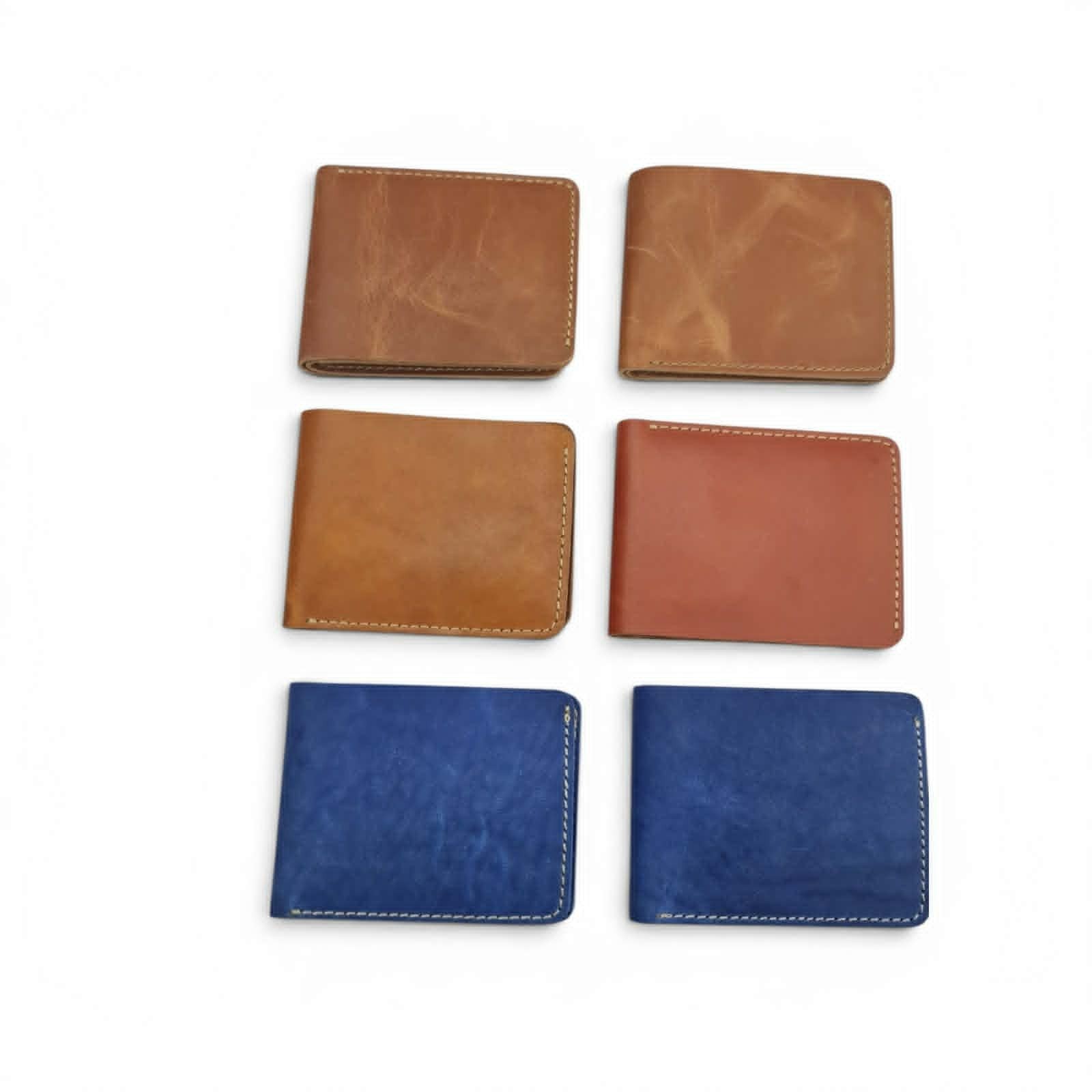 Cartera de cuero personalizada grabada con bloqueo RFID para hombre cazador envejecido