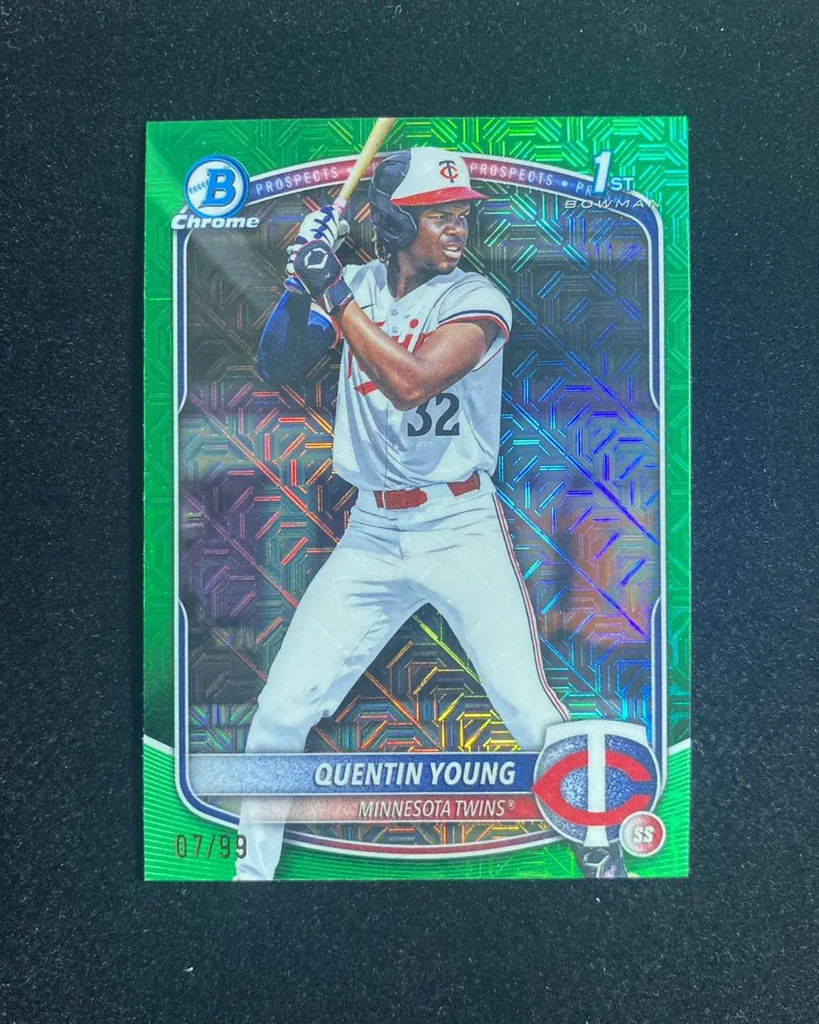 2025 Topps Bowman Draft Chrome Green Mojo #BDC-92 Quentin Young 1st 7/99 QI95