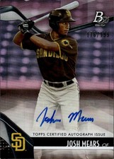 2021 Bowman Platinum Josh Mears #TOP-8 Top Prospects Pink San Diego Padres 25G