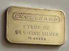 Vintage Engelhard 1 Troy Ounce 999 Silver Bar  Low Serial # PE 00273