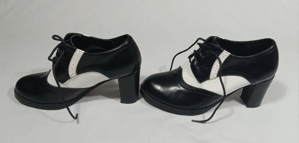 Zapatos de vestir Odema Oxford brogue punta de ala con cordones disfraces zapatos de tacón alto zapatos de salón talla 40 Foto 4 de 4