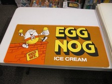 Baskin Robbins ice cream 1977 store poster sign EGG NOG Humpty Dumpty mug cone