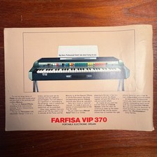 VINTAGE FARFISA VIP-370 PORTABLE ELECTRONIC ORGAN INFORMATIONAL BROCHURE