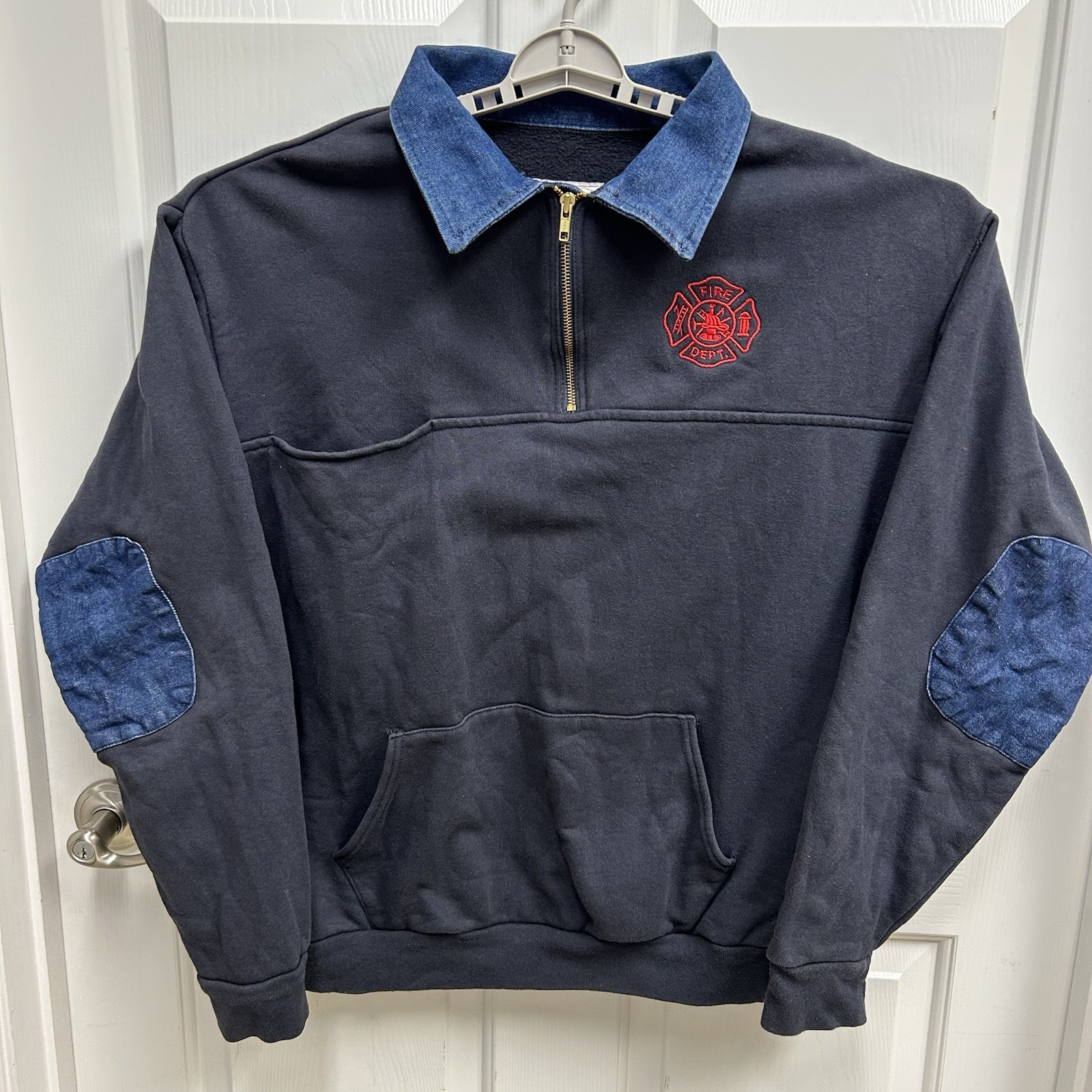 Vintage 90s Game Workwear Mens XXL Fire Fighter Sweatshirt Polo Pockets USA