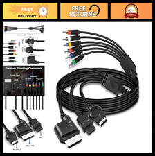 Cable AV RCA 3 en 1 para PS2 PS3 Xbox 360 Wii - Adaptador Audio Video YPbPr 1.8M