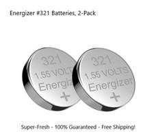  321 SR616SW Battery Energizer Silver Oxide New, Super-Fresh, 2-PK, Free Ship 