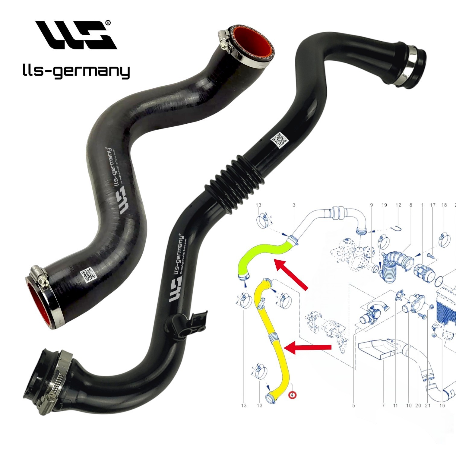 2X TURBO HOSE For RENAULT MEGANE II Coupe-Cabriolet 1.5 DCI 8200527670