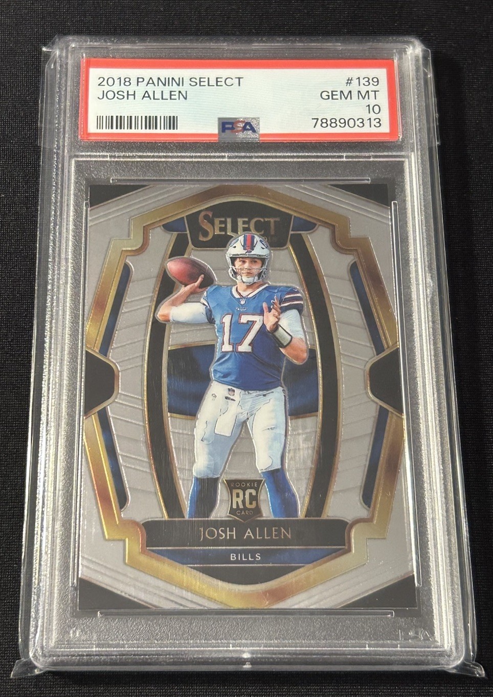 2018 Panini Select Josh Allen Premier Level Rookie RC PSA 10 GEM MT Bills