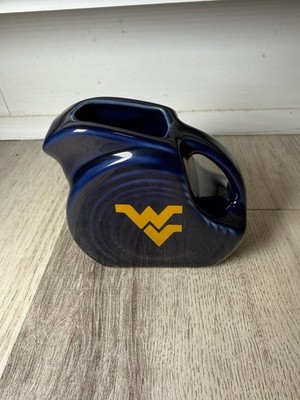 Fiesta Ware WVU West Virginia University Mini Disk Pitcher Creamer Cobalt Blue