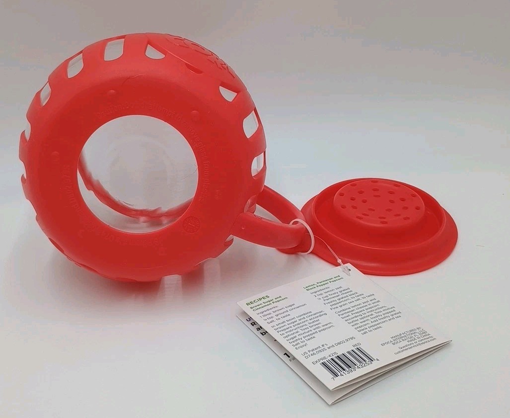 Ecolution Micro-Pop Microwave Popcorn 1.5 Quart  Red w/ Kernel Season Seasonings