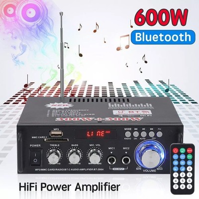 600W Bluetooth Mini Verstärker HiFi Power Audio Stereo Bass Amplifier USB MP3 FM