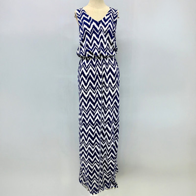 Lilly Pulitzer Mills Maxi Dress Small Blue Get Your Chev On Sleeveless