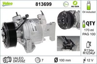 Valeo 813699 Kompressor FüR Klimaanlage Klimakompressor Kompressor Klima