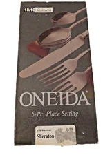 Oneida Sheraton Cube 5 Piece Place Setting USA Stainless Flatware Lot A New