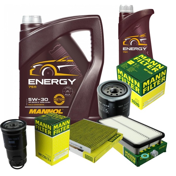 Mann Inspektionspaket 6L Mannol Energy 5W-30 FüR Toyota Avensis Verso 2.0 D-image