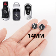 2pcs Key Fob Badge Replacement Abs Emblem Stickers Fit For Mercedes Benz